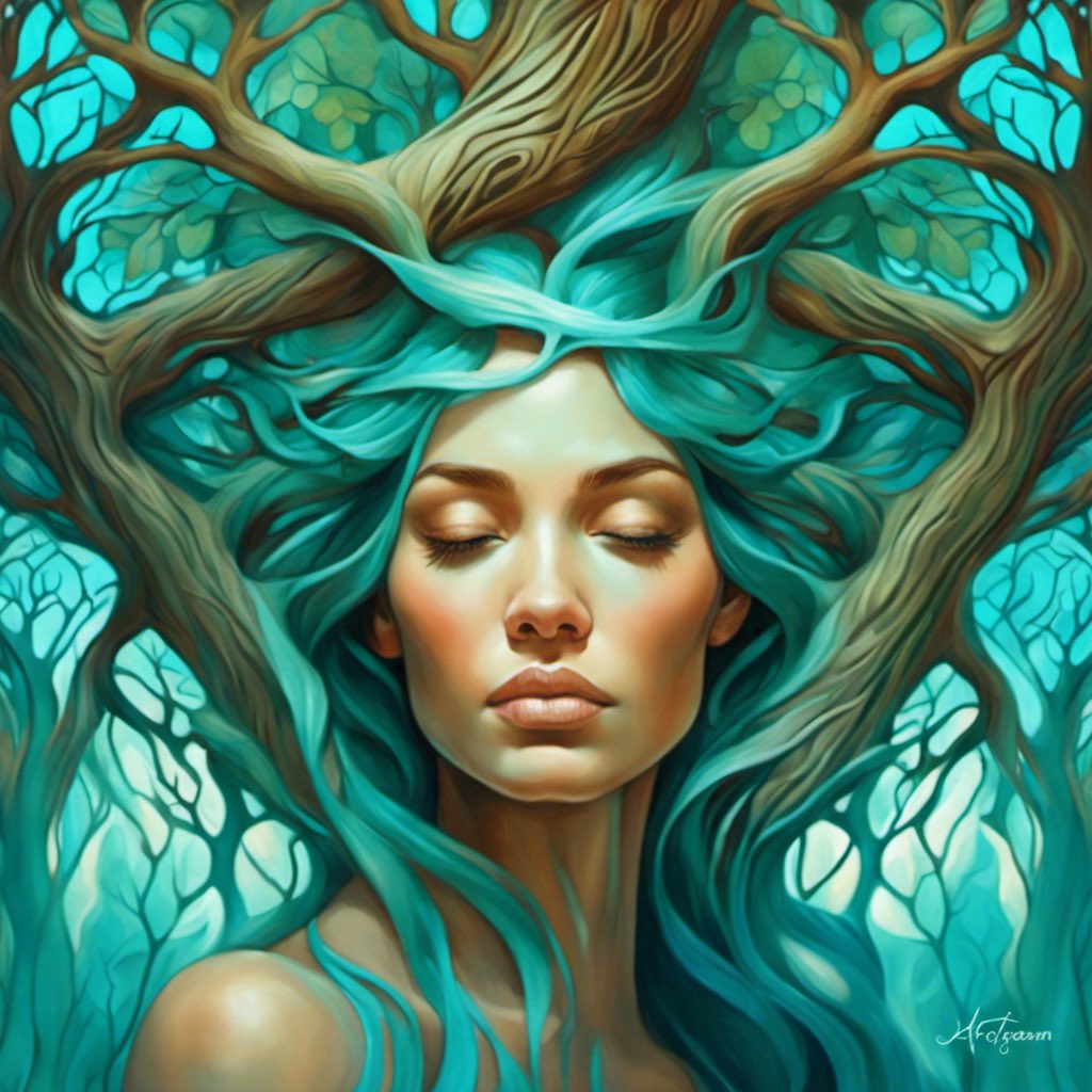 #nature #connectivity #Monde #vie #femme #arbre #velours #similicuir #couture
