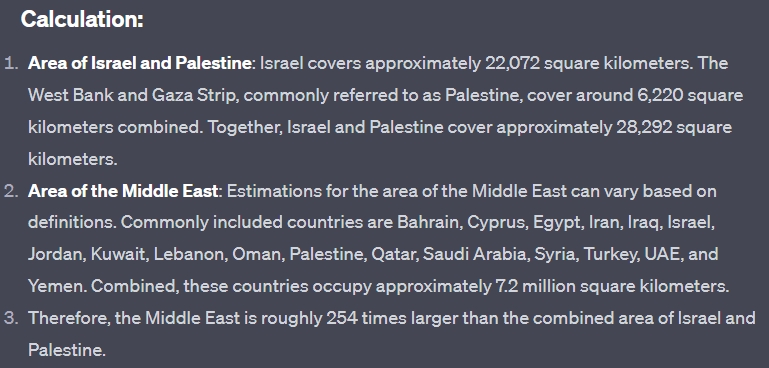Gmoresp's tweet image. Weird (to put it mildly) how the horrific events in a tiny plot of land mass that fits circa 254x (#GPTChat dixit) in the Middle East can monopolise everyone&apos;s attention