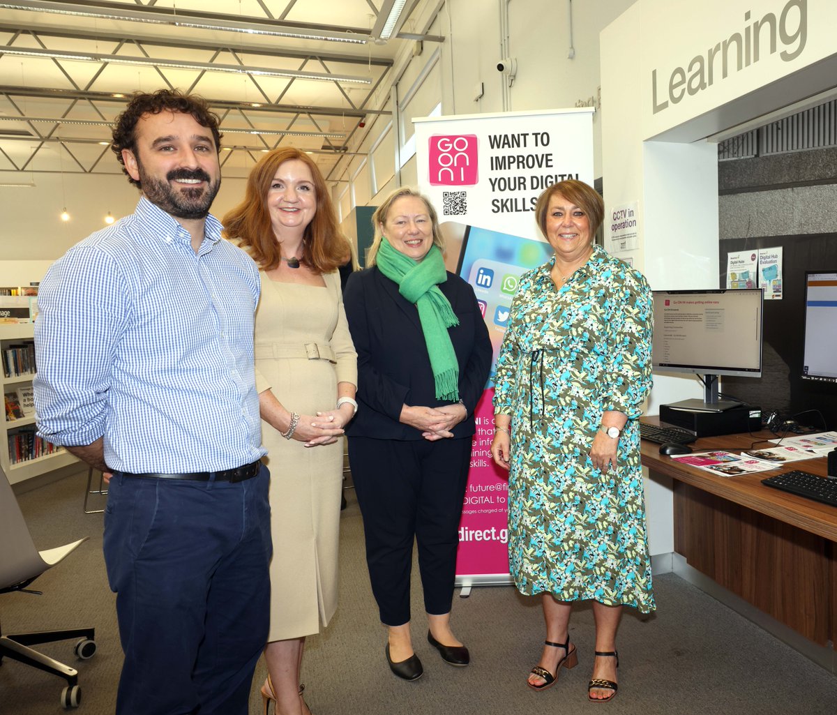 Libraries NI (@librariesni) on Twitter photo Jayne Brady, <a href="/HeadNICS/">Head of NICS</a>, visited Ormeau Road Library yesterday to launch the <a href="/dptfinance/">Dept of Finance</a> Get Online Week 2023 📶
📷 Pictured with Jayne from Libraries NI are Paul Kelly, Senior Services Manager, Adrienne Adair, Director of Library Services, and Kim Aiken, Deputy Head of Service. Jayne Brady, <a href="/HeadNICS/">Head of NICS</a>, visited Ormeau Road Library yesterday to launch the <a href="/dptfinance/">Dept of Finance</a> Get Online Week 2023 📶
📷 Pictured with Jayne from Libraries NI are Paul Kelly, Senior Services Manager, Adrienne Adair, Director of Library Services, and Kim Aiken, Deputy Head of Service.