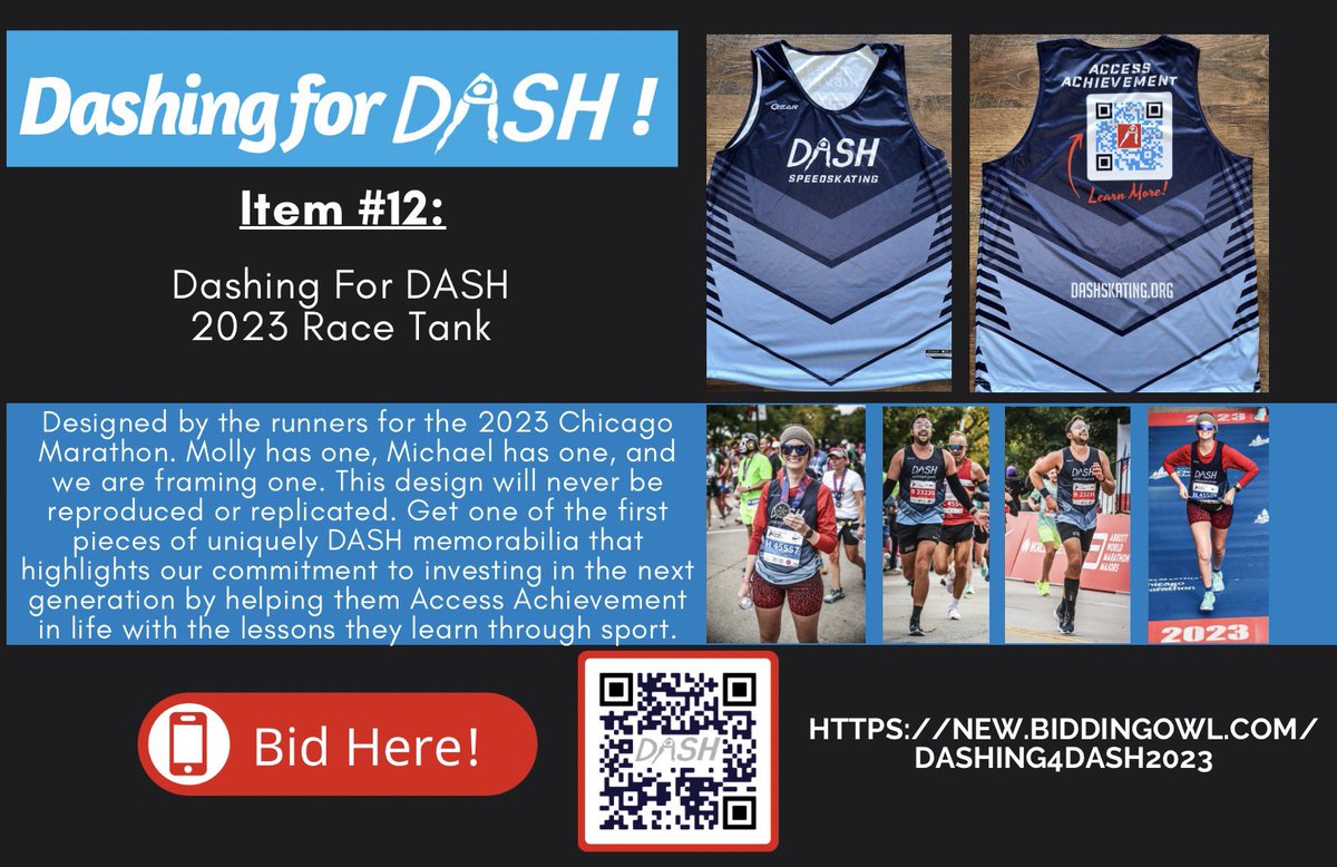 6/ Thank you so much to the members of DASH's Personal Best Crew for donating these incredible experiences and items for our first Dashing for DASH auction!

#DashingForDASH #DASHSkating #ChicagoMarathon #PayItForward #AccessAchievement