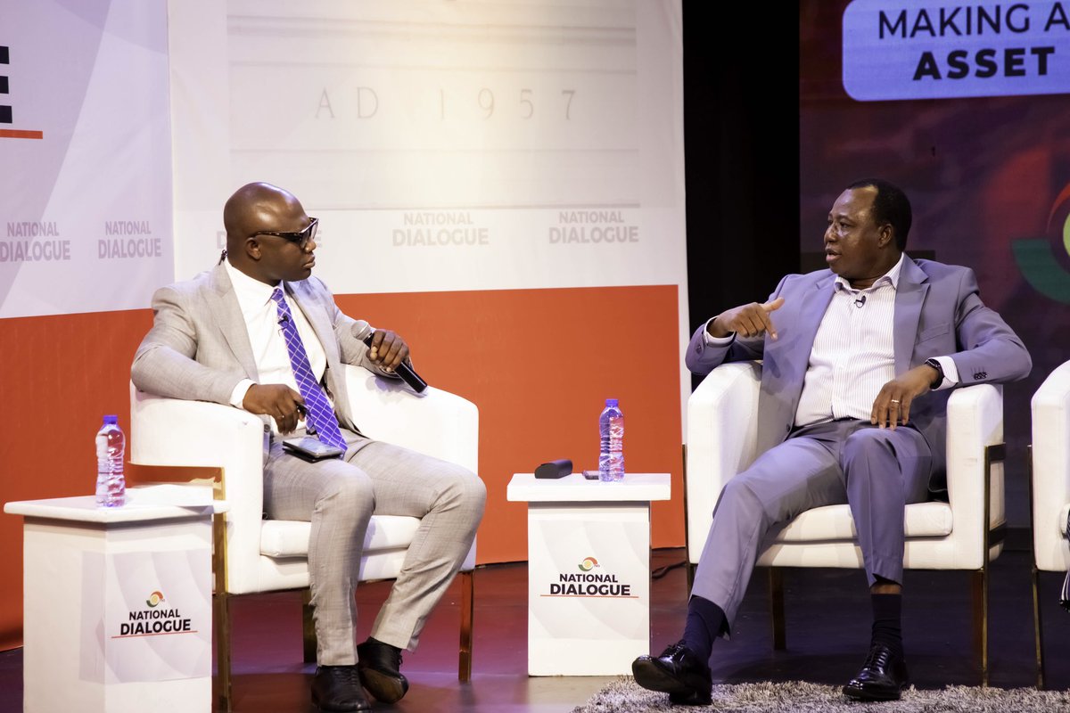 3NewsGH's tweet photo. It’s been an insightful discussion so far on the #TV3NationalDialogue which focuses on Assets and Liabilities Declaration Law. 

#3NewsGH 

In shot: @alfred_3fm &amp; Joseph Whittal, Commissioner, CHRAJ https://t.co/85x1UzhOIM