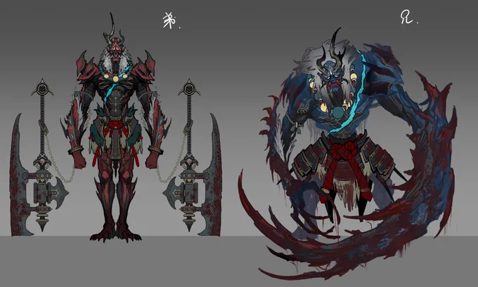 #やじるのえ #monsterdesign #creaturedesign  色々と盛っていってる。。 ちょっとゴテついてきたから引き算していかないとな。