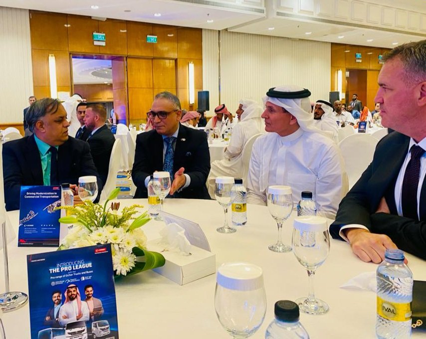 Amb. Dr Suhel Khan attended the launch of Pro range of Eicher Trucks &amp; Buses, on Oct 11 in Riyadh. <a href="/ETBIndia/">Eicher Trucks&Buses</a> along with its local Saudi partner, ATEC, brings the latest Indian technology to the Kingdom. Such joint project further boosts strong economic linkages between  🇮🇳 &amp;🇸🇦.