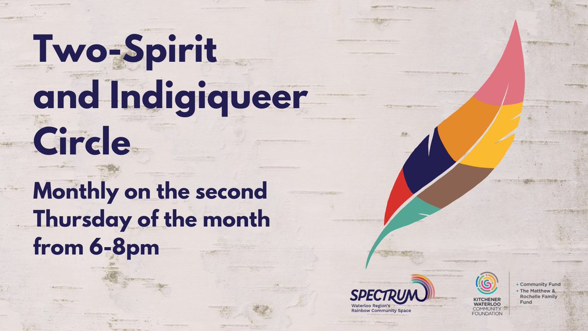 Tonight at 6pm, our Two-Spirit and Indigiqueer Circle meets in-person at Spectrum and virtually on Zoom! For Zoom, register at us02web.zoom.us/meeting/regist…