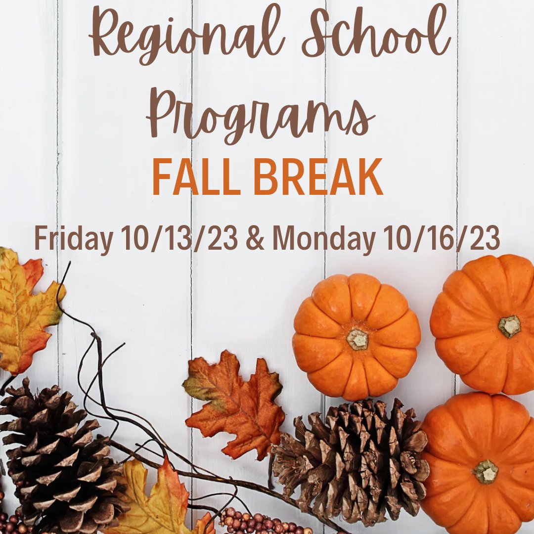 Reminder, RSP's Fall Break begins today after dismissal!  We are off school Friday, 10/13/23 &amp; Monday, 10/16/23.  We will see everyone back on Tuesday, 10/17/23!