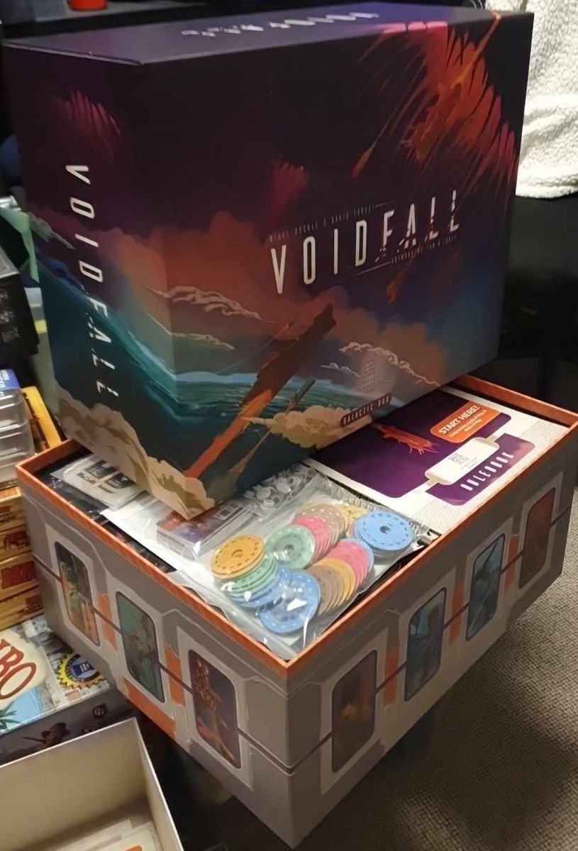 BGDungeon's tweet photo. Just picked up this BOHEMOTH of a game! 

Spent over an hour organizing this monster, can't wait to try it! @MindclashG

#Voidfall #boardgames https://t.co/bnj4zFLw1L