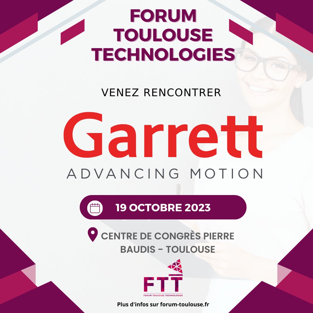 🌟 En quête de stages, d'alternances ou d'emplois passionnants? 🚀

🗓️ Inscrivez-vous dès maintenant au Forum Toulouse Technologies et boostez vos chances avec Garrett - Advancing Motion et 60 autres entreprises. 🔥

📍Rejoignez-nous ici 👉 bit.ly/ftt23 💼✨