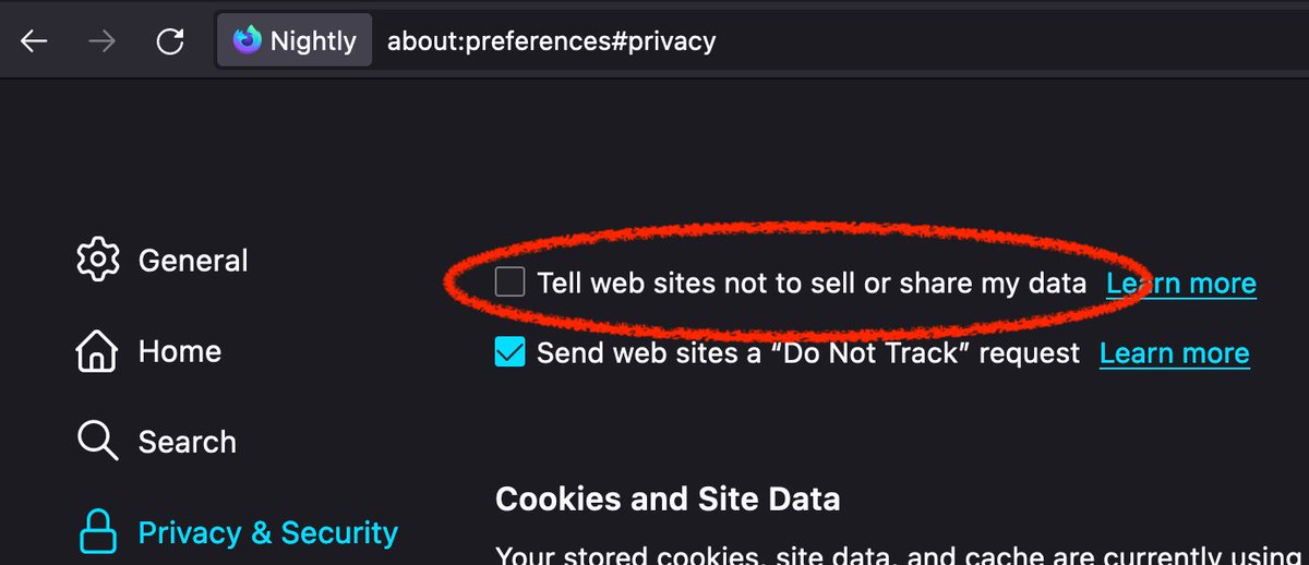 You can now enable Global Privacy Control in Firefox Settings (Privacy &amp; Security section) to protect your data from GPC-compliant websites.
globalprivacycontrol.org
bugzilla.mozilla.org/1830623