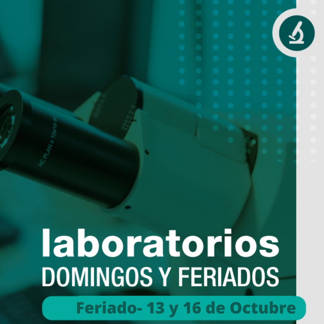 LabHidalgo's tweet image. #AtenciónFeriado : 13 y 16 de Octubre

🔬Laboratorio convencional
📍Martínez I, Pilar Polo, Maschwitz y Pacheco.
De 07:00hs a 13:00 hs (Toma de muestra hasta 12.30hs)

#LaboratorioHidalgo #AtenciónFeriado #comunidadhidalgo