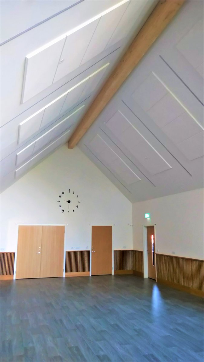 soundsorba's tweet photo. Echosorba panels are an easy way to reduce echo-available straight off the shelf, simply fix them to the ceiling using our Gluesorba adhesive. 
#acoustics #acousticpanels #ukmanufacturing #acousticdesign #communityhall #acousticsolutions https://t.co/u81LtvBfZm