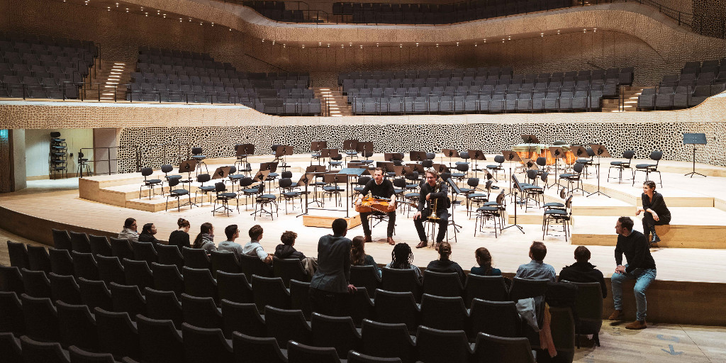 Tomorrow, we present WELCOME HOME!, a School Concert at the @elbphilharmonie. The concert reflects on the notions of 'home.' Like us, the students have been preparing, and we look forward to sharing some of their responses during the concert. Photo: Geoffroy Schied