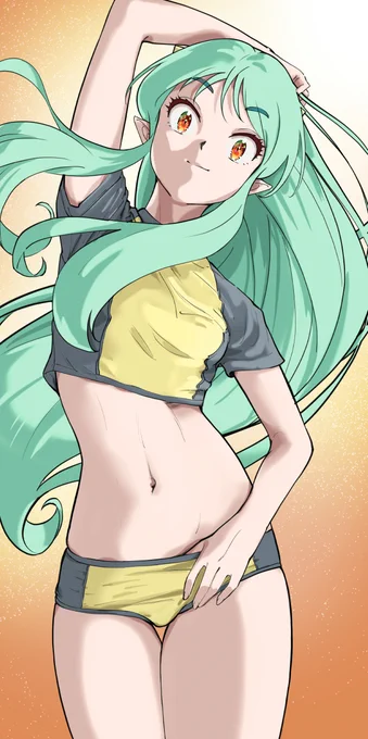 #グリザイユ画法#うる星やつら #ラムちゃん 再チャレンジした画法だけど改めて陰影を意識するの有効ですよね。言い換えると「光源」を意識するってことだもんね。「スポーツの秋だっちゃ」制作過程 