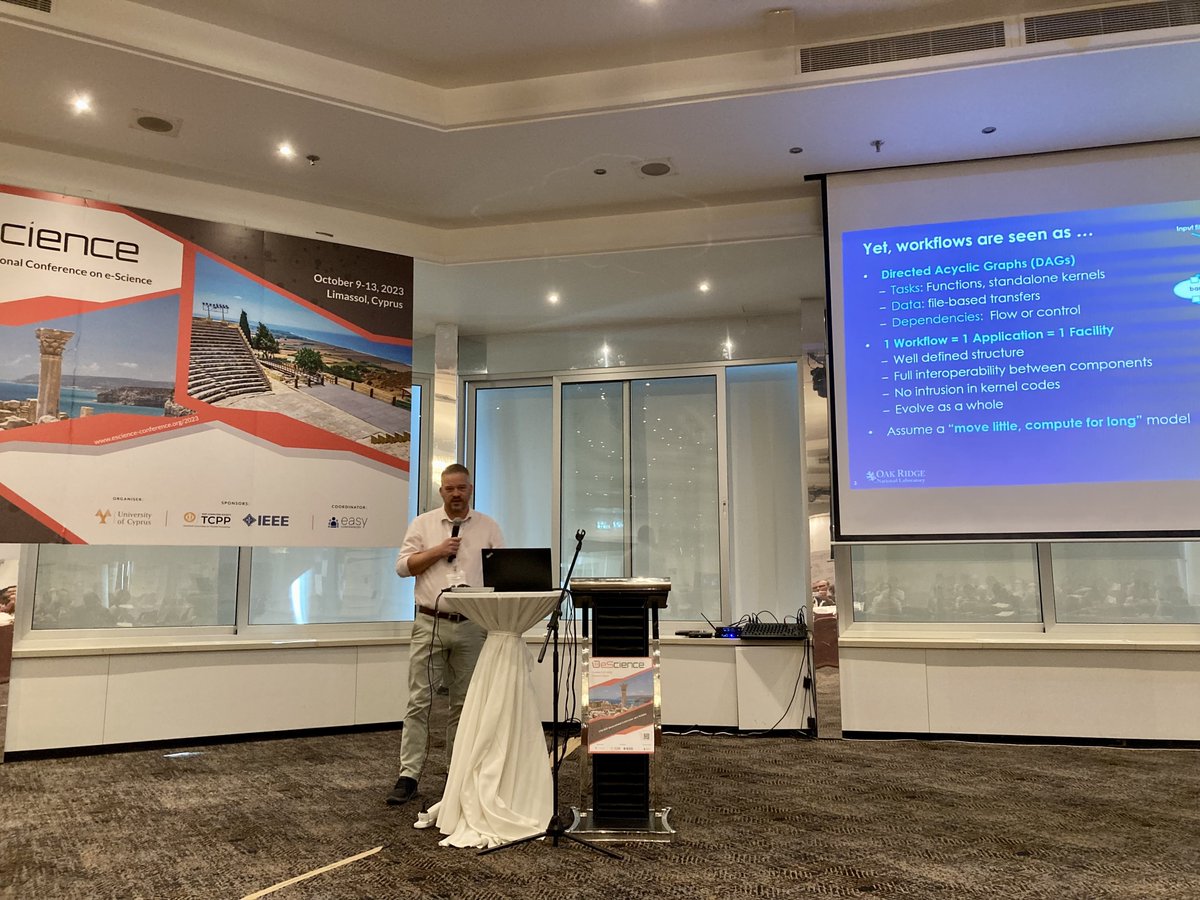 Rafael Ferreira da Silva (@rafaelsilva_com) on Twitter photo ๐ Exciting news from <a href="/escience/">eScience 2024</a> 2023! <a href="/frs69wq/">Fred Suter</a> presents our collaborative work, "Driving Next-Generation Workflows from the Data Plane." Honored to have our research recognized as a Best Paper Candidate. ๐ Looking forward to the discussions ahead! ๐ก๐ <a href="/ORNLComputing/">ORNL Computing & Computational Sciences</a> <a href="/ORNL/">Oak Ridge Lab</a> ๐ Exciting news from <a href="/escience/">eScience 2024</a> 2023! <a href="/frs69wq/">Fred Suter</a> presents our collaborative work, "Driving Next-Generation Workflows from the Data Plane." Honored to have our research recognized as a Best Paper Candidate. ๐ Looking forward to the discussions ahead! ๐ก๐ <a href="/ORNLComputing/">ORNL Computing & Computational Sciences</a> <a href="/ORNL/">Oak Ridge Lab</a>