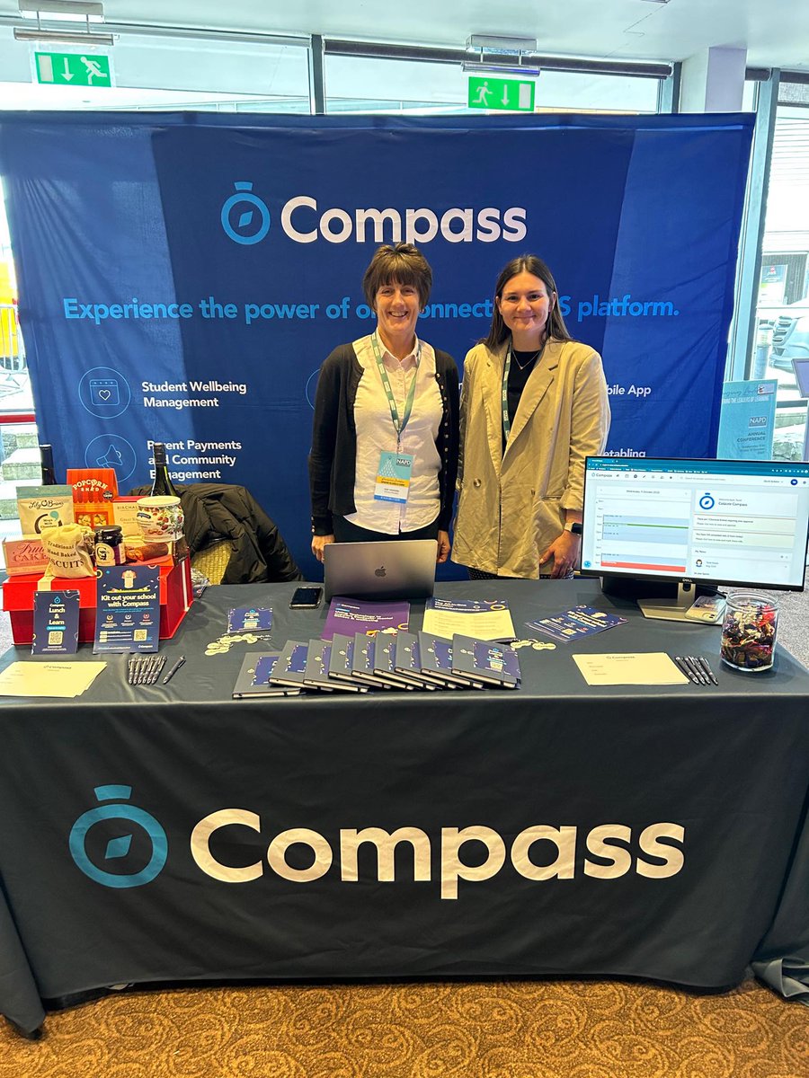 CompassMIS_IE's tweet image. This year at @NAPD_IE we&apos;re full of surprises! Starting with a good old hamper, seats to our biannual Lunch &amp;amp; Learn event and the biggest reveal of the year: Kit out your school with @CompassMIS_IE prize draw⚽️ Drop by our stand to discover the huge wins🏆
#NAPD23 #CompassMIS