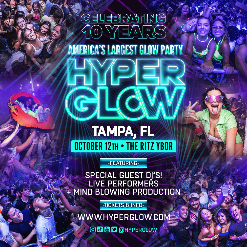 TONIGHT 💥 Let's Glow!! 🙌 Grab your last-minute tickets for America's Largest Glow Party - <a href="/Hyperglow/">Hyperglow</a> - at The Ritz! 🎉 Doors open at 9 PM. bit.ly/hyperglow1012