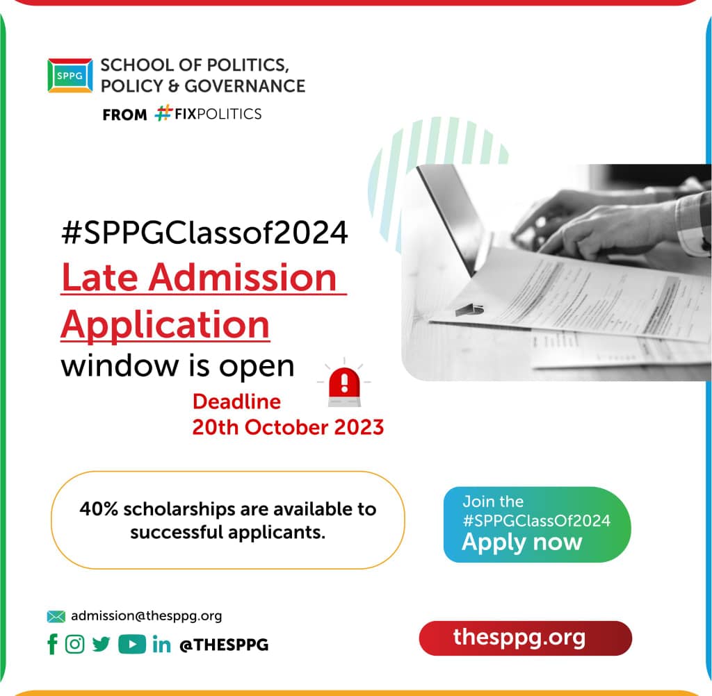*#SPPGClassof2024* 
Applications - 8 days to go.

Late Application Window open till October 20.

thesppg.org/apply/ - Every info on applying.

thesppg.org - Every info about the institution and fees

Kindly share.