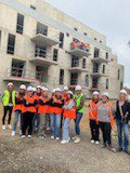 Rousselcec54's tweet photo. Eiffage Construction a accueilli sur l’éco-quartier de la caserne #lizé à #Montigny-les-Metz, 40 lycéennes du lycée #Hanselet de Pont-à-Mousson et de #Montigny-les-Metz dans le cadre de la SMART CITY Rémy GAUDEL 
Cécile ROUSSEL 
Cathy DROUIN-PECORARI 
- Visite de deux bâtiments https://t.co/40IEV922ZC