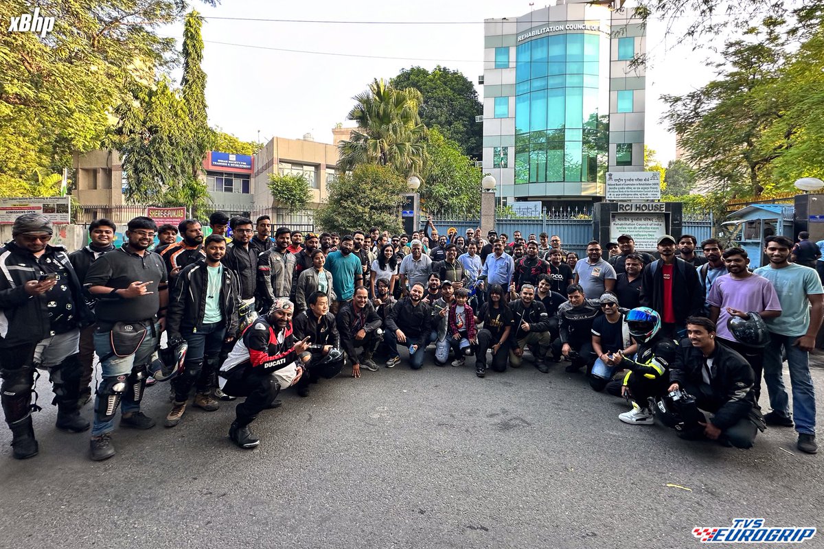 TVSEurogrip's tweet photo. TVS Eurogrip revved up Delhi with #BrunchAndBiking: xBhp edition on Sunday, 8th Oct '23, with 150+ riders driving from the xBhp Dhaba to @riderzplanet, Ghitorni.
Special thanks to @riderzplanet for hosting us!

#xBhp #xBhpFamily #TVSEurogrip #TheBikeTyreSpecialist #TameTheTurns https://t.co/6X39uYIKr3
