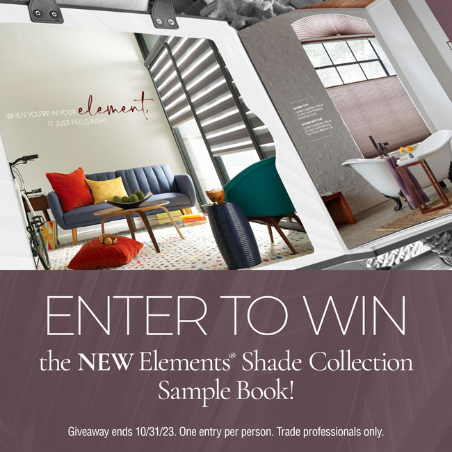 Rowley_Company's tweet photo. Enter now for your chance to win the NEW Elements® Shade Sample Book*!  Enter to win at https://t.co/qzlrivH6HZ. 

#RowleyCompany #Elements 

* Giveaway ends 10/31/23. One entry per person. Trade professionals only. https://t.co/s00vFdMMrj