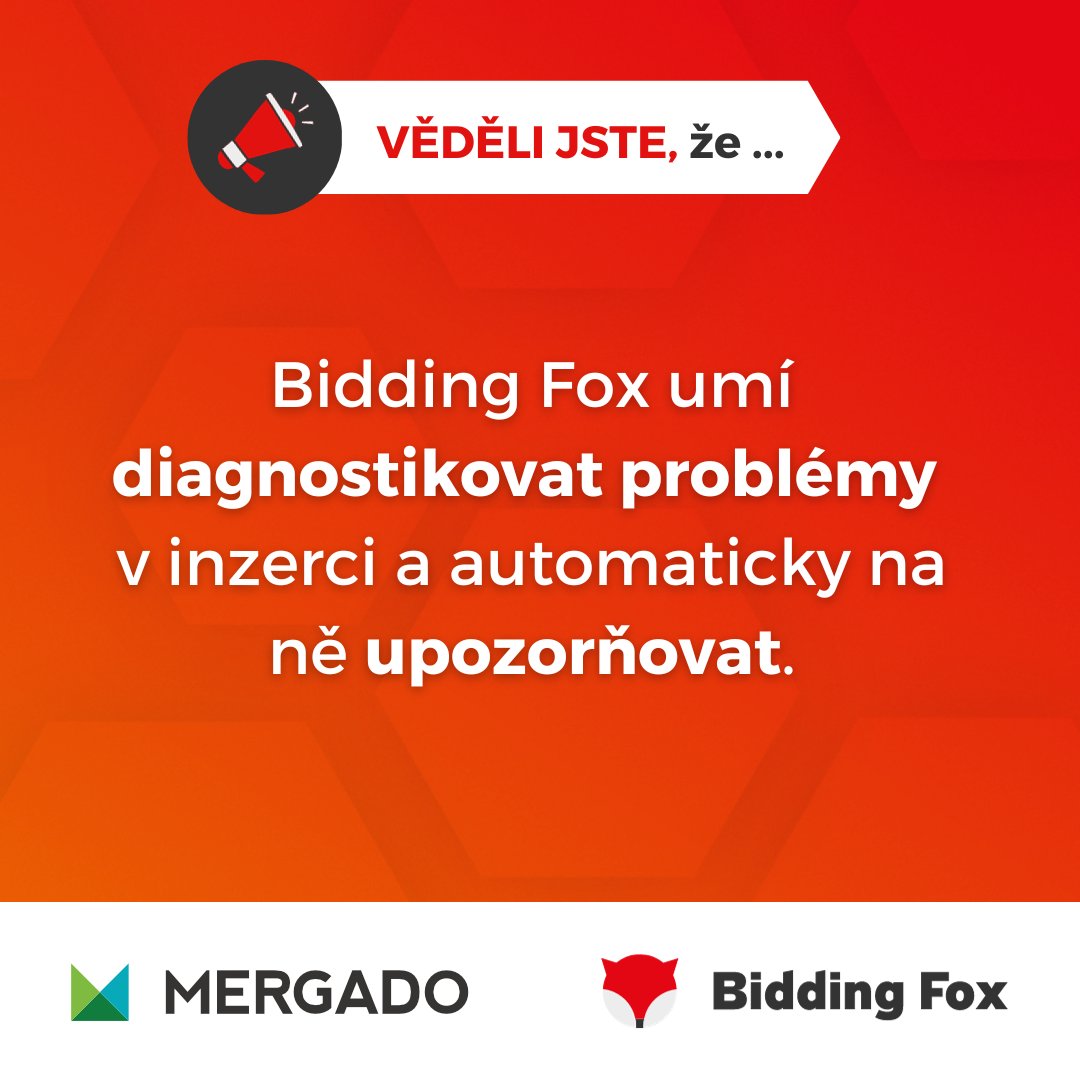 Nastaví vám maximální cenu za proklik i PNO, dostane vás na vrchní pozice, upozorní na problémy v inzerci a nakonec vygeneruje šikovný export. 📈

Seznamte se s <a href="/BiddingFox/">Bidding Fox</a>, nejmazanější biddovací appkou na trhu.

Poznejte ji víc! 👉 mrgd.app/predstavujeme-…
