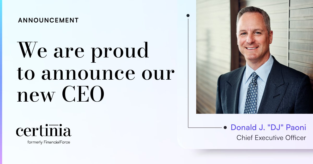 Today I’m proud to announce I have joined <a href="/CertiniaInc/">Certinia</a> as CEO: bit.ly/45uRC0n

#Certinia's leading PSA, ERP, and Customer Success solutions and loyal customer base in a market with growing demand has me very excited about the journey ahead! 

#ServicesMeanBusiness