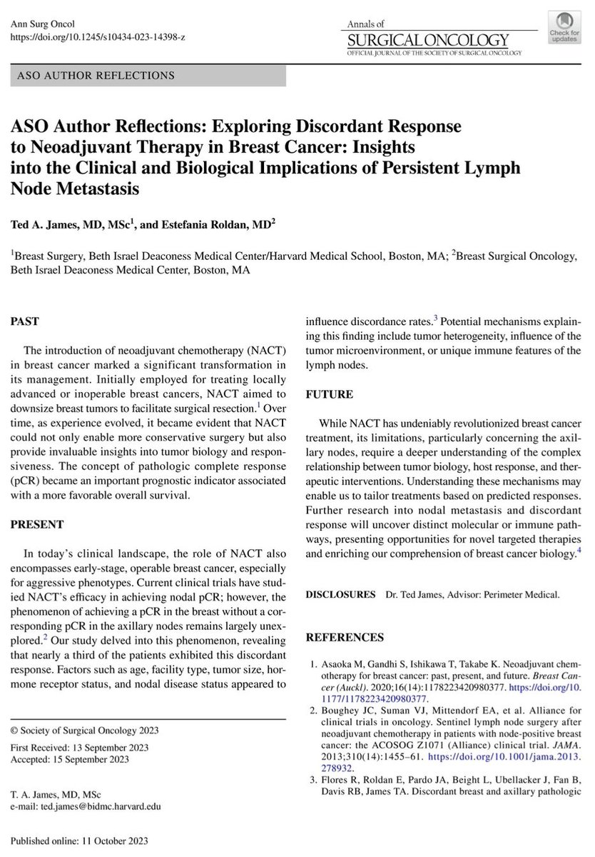NACT has transformed breast cancer care, but gaps remain, especially in the area of axillary response. Understanding tumor biology may lead to personalized treatments and new therapies.
#BreastCancer #BreastCancerResearch
rdcu.be/dolAc