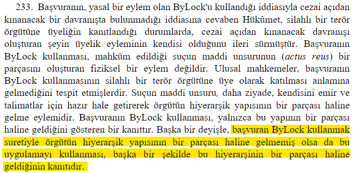 HİÇ BİR ŞEY OLMASA BİLE KESİNLİKLE BİR ŞEYLER OLMUŞTUR!

Bylock'u AİHM'e kabul ettirebilmek için her yolu deneyen Hükümet işin içinden çıkamayınca; "siz bize güvenin, hiç bir şey olamasa bile kesinlikle bir şeyler olmuştur" anlamına gelen; "başvuran, ByLock kullanmak suretiyle