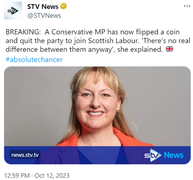 BREAKING:  A Conservative MP has quit the party to join Scottish Labour. 🇬🇧
#absolutechancer #CostOfToryCrisis #SirKidStarver