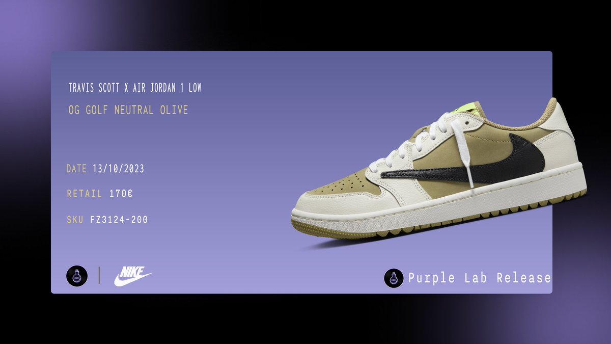 Préparez-vous pour la sortie des TRAVIS SCOTT X AIR JORDAN 1 LOW OG GOLF NEUTRAL OLIVE ! 🚀 Avec nous, accédez en exclusivité aux stocks détaillés par taille. Ne ratez pas votre pointure ! 📈