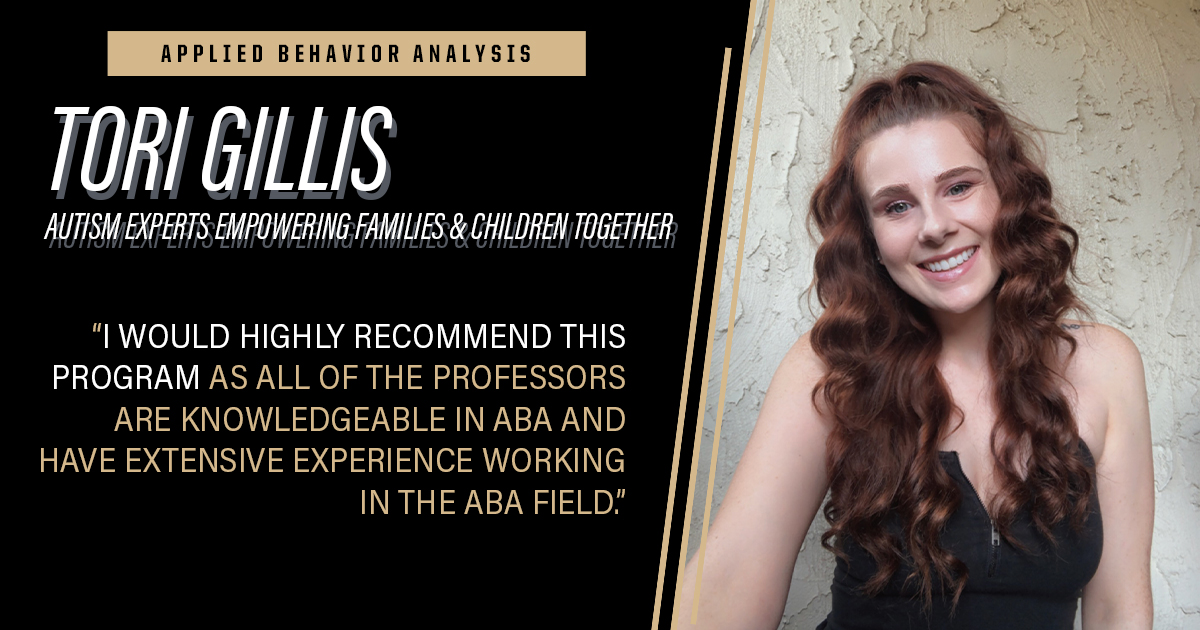 Purdue College of Education (@purdueedu) on Twitter photo “I highly recommend this #AppliedBehaviorAnalysis Online Master's program as all of the professors are knowledgeable in ABA & have extensive experience working in the field,” says Tori Gillis of Autism Experts Empowering Families and Children Together. ➡️ bit.ly/coe-aba “I highly recommend this #AppliedBehaviorAnalysis Online Master's program as all of the professors are knowledgeable in ABA & have extensive experience working in the field,” says Tori Gillis of Autism Experts Empowering Families and Children Together. ➡️ bit.ly/coe-aba