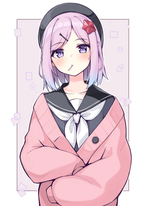 オーバーサイズのカーディガンかわいい落書き