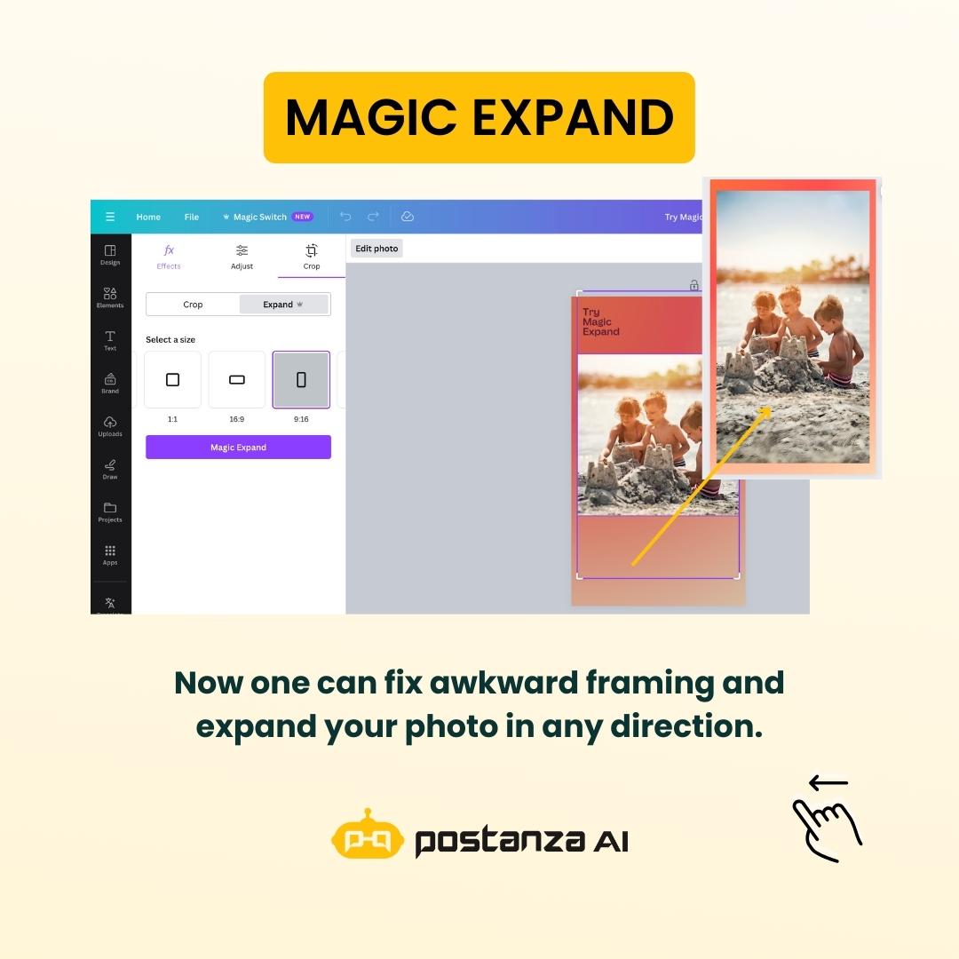 Postanza_ai's tweet image. Make Your Work Easy, Effective, and Creative with Canva&apos;s Magic Studio!✨🚀 #MagicOfAI

#Canva&apos;s new #MagicStudio is revolutionizing the way we create content. With its amazing #AI features; creating stunning visuals has never been easier. ⚡️

Have you experimented with it?
