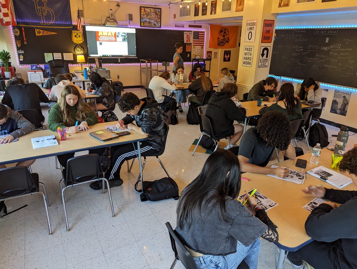 Taking a deep dive into UpFront Magazine's "Turned Away" article on Asian immigration through Angel Island. No technology, just pencils, paper, highlighters, collaboration and some article analysis skills! <a href="/Mrs_Krol/">KrolC</a> #wearemiddnorth #lionpride