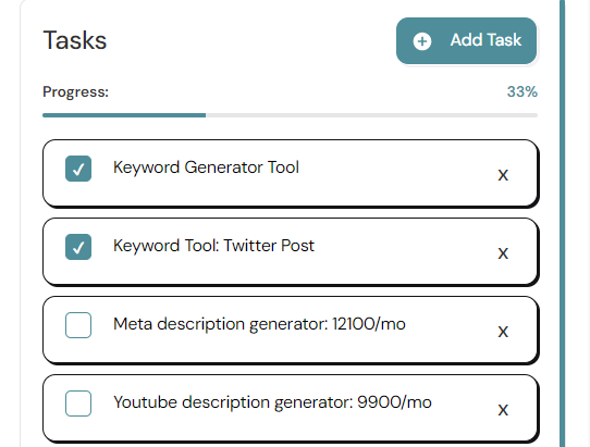 GerrardL_'s tweet photo. I now use @Bizwayio to draft all my SEO content. 

I'm sure other tools are 'better' at writing, but the ability to brainstorm, research, reference existing campaign info, understand Bizway's target audience, remember our offerings, etc. is just very handy. 

Also, by using Bizway every day, it's the best way to bump into things that need improving.

My current frustration is that I can't create tables to store keywords and have to either store them as notes or create tasks for each post (see image). 

The beauty of owning a product that you actually want to use is there's an intrinsic motivation and urgency to fix these types of issues--I actually want that feature, and have the power to build it... so it's up to me to simply get on with it 🤷‍♂️

#buildinpublic