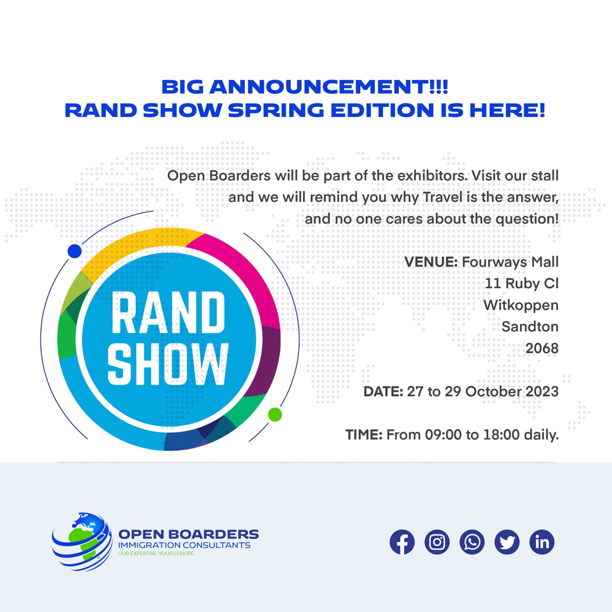 openbordersic's tweet photo. #openboardersimmigration #randshow #randshow2023 #randshowspringedition #immigration #emigration #travel #october #exhibition #spring https://t.co/bxTKxrLlCD