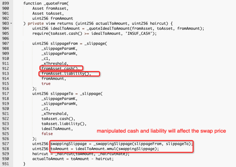 BlockSecTeam's tweet photo. Due to the affected protocol being paused, here is a preliminary analysis of this @Platypusdefi incident:

1. It's a Flashloan attack, with a total loss of ~$2M. The Hacker manipulated 'cash' and 'liability' which affected the swap price.

2. The first attack tx is: https://t.co/esLyNWsPYc

3. There are 2 attackers who carried out the attack:
- 0x0cd4fd0eecd2c5ad24de7f17ae35f9db6ac51ee7
- 0x464073F659591507d9255B833D163ef1Af5ccc2C

4. One of the attackers made a mistake, and the Platypus team successfully rescued $575K! The rescued funds have been transferred to:
0x068e297e8ff74115c9e1c4b5b83b700fda5afdeb

5. We identified that the forked project @hummusdefi has the same issue and immediately contacted the Platypus team to see if they could be notified. hummus defi has been informed and just paused the protocol.

6. This incident continued with multiple attacks. Phalcon Block is an attack prevention system. You're welcome to join the waiting list.