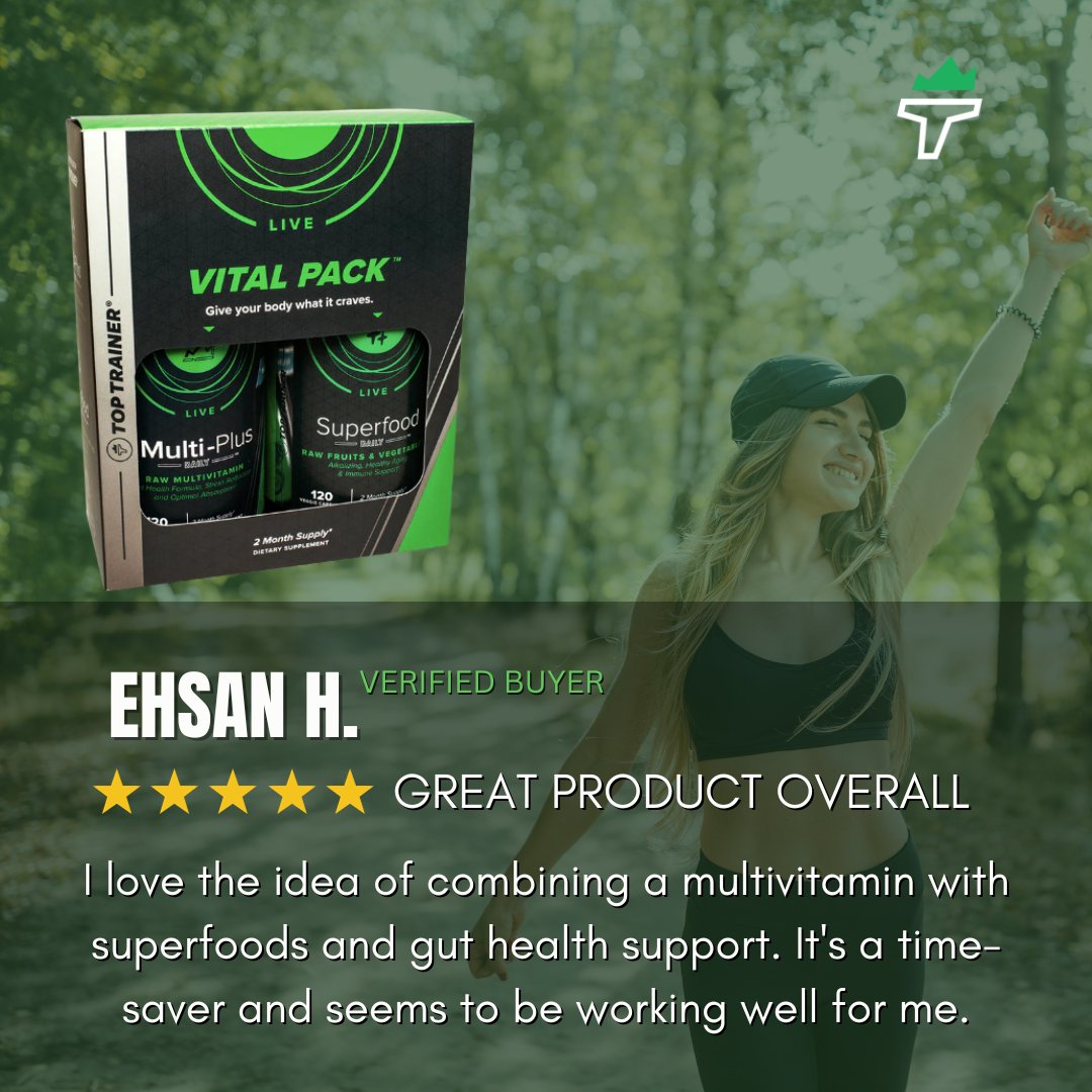toptrainercom's tweet image. Vital Pack is a combination of Multi Plus and Superfood Daily.

#toptrainer #toptrainertitan #superfood #multiplus #vitamins #fitness #health