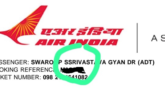 <a href="/airindia/">Air India</a>  writing this to you after days of torture. As mentioned to you via email, X, in-person and on call, a family friend, an elderly person who needs wheelchair assistance, booked a flight ticket from India to Sydney for Oct 19. Now, he made a HUMAN ERROR.
