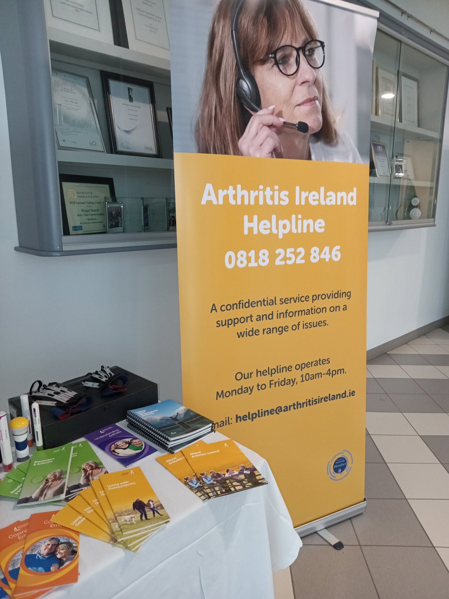 Creating awareness today in Naas General Hospital. Cambridge simulation gloves #WorldArthritisDay2023 @Arthritisie