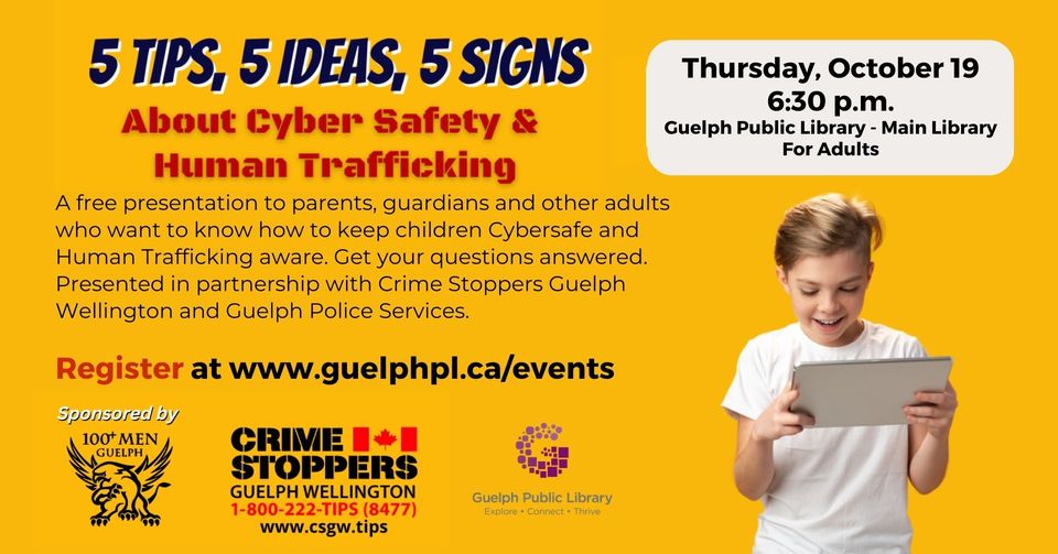 CrimeStoppersGW (@csgwtips) on Twitter photo Have you signed up for this #free #CyberSafety chat hosted by <a href="/GuelphLibrary/">Guelph Library</a> ? What's stopping you?
#CyberSafetyMonth #Guelph Have you signed up for this #free #CyberSafety chat hosted by <a href="/GuelphLibrary/">Guelph Library</a> ? What's stopping you?
#CyberSafetyMonth #Guelph