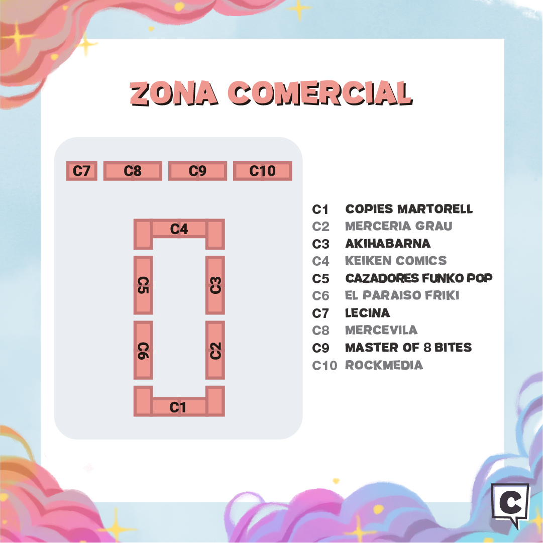 Aquí tenemos el mapa del evento, con todos los stands comerciales y de artistes! Si montáis mesa con nosotros, comenta este post con las cositas que podremos encontrar en vuestro puesto :D