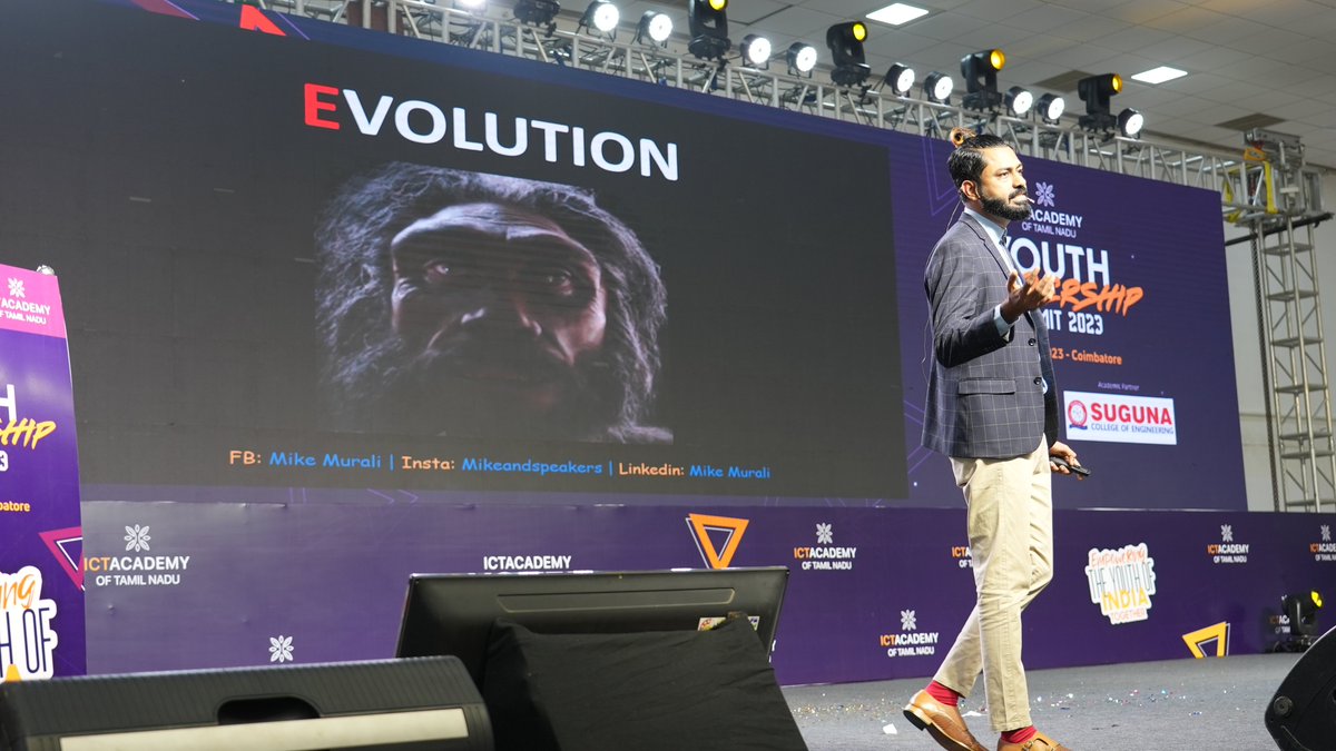 ictacademyindia's tweet photo. Mike Murali, Chief Fun Officer, Capgemini India delivered a spectacular keynote at the ICT Academy Youth Leadership Summit 2023.

Murali spoke about "The 5E Essentials: Evolution, Education, Environment, Experiment, Enjoyment."

#ictacademyindia #YouthTalk2023 #YLS23 https://t.co/jot4jh9rj0