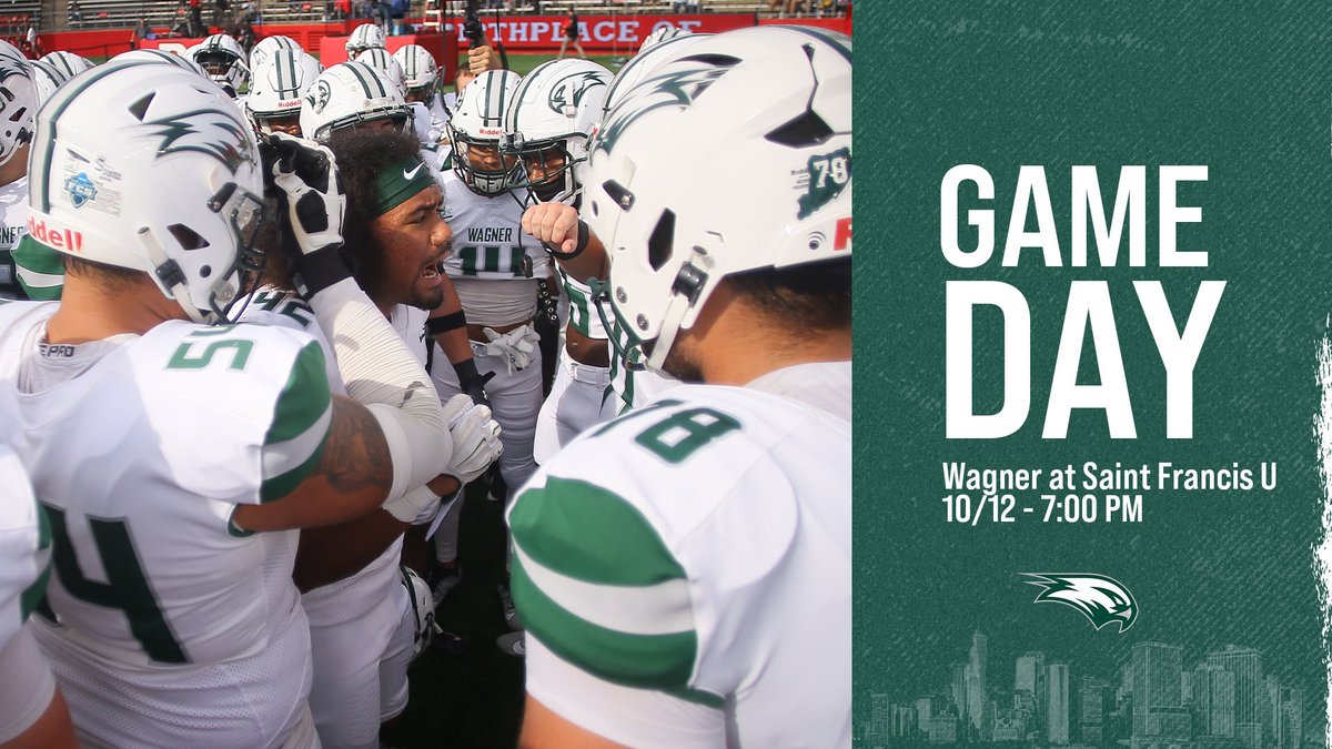 Wagner College Football (@wagner_football) on Twitter photo GAMEDAY
๐ Saint Francis U
๐ 7:00 PM
๐ Loretto, PA
๐๏ธ DeGol Field
๐บ <a href="/CBSSportsNet/">CBS Sports Network</a> ๐ bit.ly/45LGM6Y
๐ bit.ly/3ZU7k3D
#โฃ #LetsFly GAMEDAY
๐ Saint Francis U
๐ 7:00 PM
๐ Loretto, PA
๐๏ธ DeGol Field
๐บ <a href="/CBSSportsNet/">CBS Sports Network</a> ๐ bit.ly/45LGM6Y
๐ bit.ly/3ZU7k3D
#โฃ #LetsFly