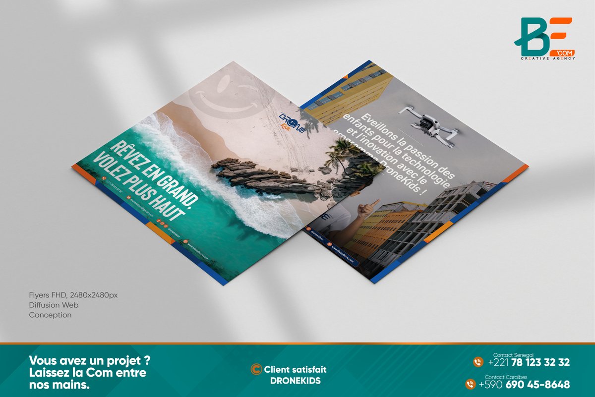 agencebecompub's tweet photo. Vous avez un projet? Laissez la Com entre nos mains !

Conception Flyers Full HD, 2180x2480px.

✅ Client satisfait : DroneKids 

 #Créativité #Succès #IdentityDesign #communicationdigitale #identitevisuelle #flyerdigital #BrandingAgency #brandidentity #LogoCreation #infographie https://t.co/ZUFmxoNIub