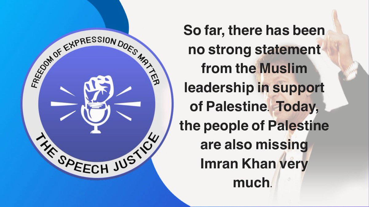 So far, there has been no strong statement from the Muslim leadership in support of Palestine. Today, the people of Palestine are also missing @ImranKhanPTI very much. #StandWithPalestine