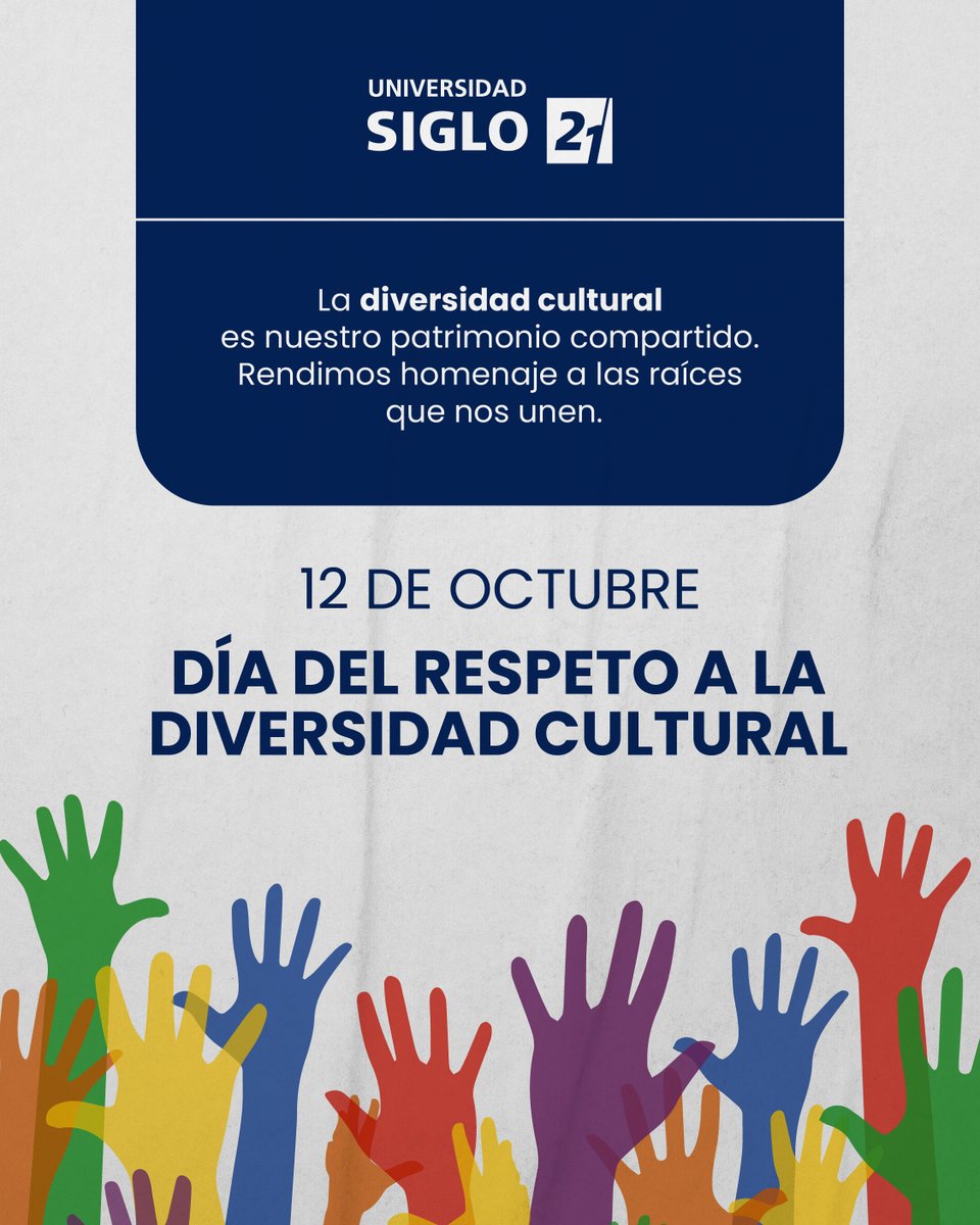 rossomlaura's tweet photo. Recordemos que el mundo es mucho más hermoso cuando celebramos nuestras diferencias en lugar de temerlas. La #diversidad cultural nos invita a descubrir nuevas formas de pensar, de crear y de relacionarnos, y nos enriquece como individuos.
#12DeOctubre  #DiaDelaDiversidadCultural https://t.co/X7ca7Pk4ce