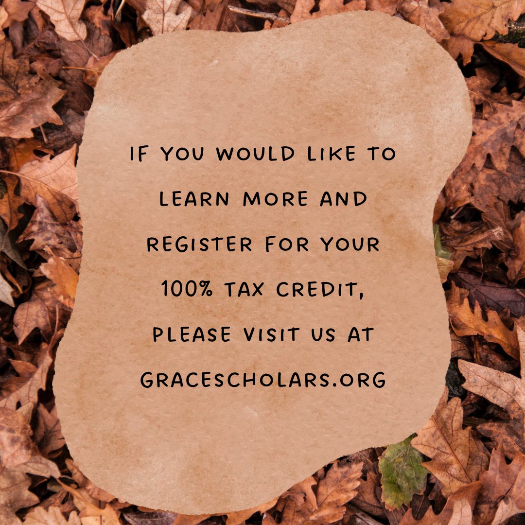 GRACEScholars's tweet photo. Thanksgiving is just around the corner! A special THANK YOU to those who have registered for their 2024 Tax Credit!
Not registered yet for 2024? There's still time! https://t.co/xTrZkmLLOo https://t.co/LcTXBYacpw