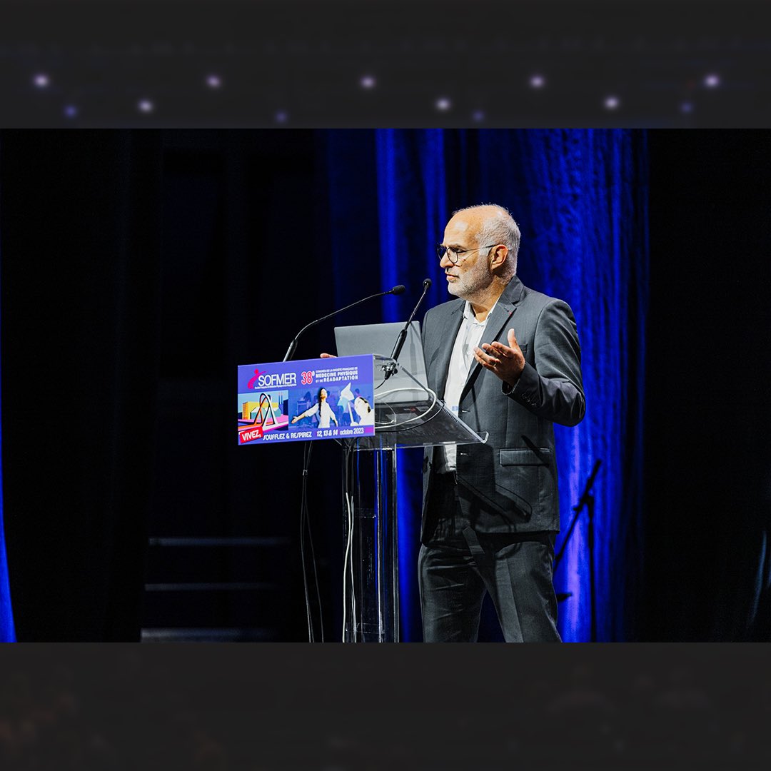 SOFMERofficiel's tweet photo. #SOFMER2023 : TOP DÉPART !
Lancement du congrès SOFMER 2023, Pr Eric Vérin, président de cette 38e édition.
Suivie d'une session plénière animée par le
Pr. F. Genet et notamment M. @epat4
#congresmedical #medicalcongress2023
#jo2024 #jeuxolympiques2024
#jeuxparalympiques https://t.co/6XVIWENUHr