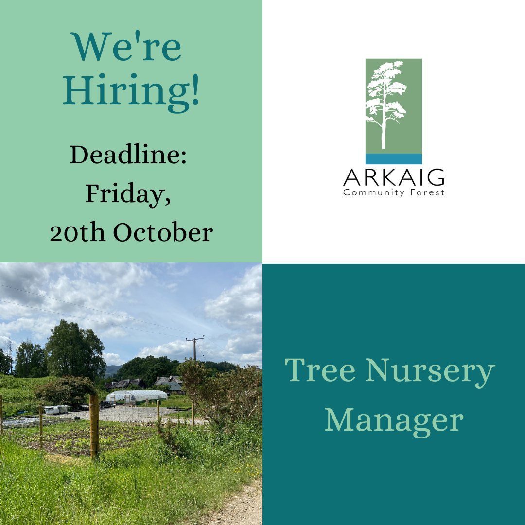 Only 1 week to apply for the post of Tree Nursery Manager - come join the team! Play a key roll in continuing the development of our native #treenursery & be part of the #restoration of Scotland’s rare remaining Atlantic Rainforest, Caledonian Pinewood forest & peatland areas!