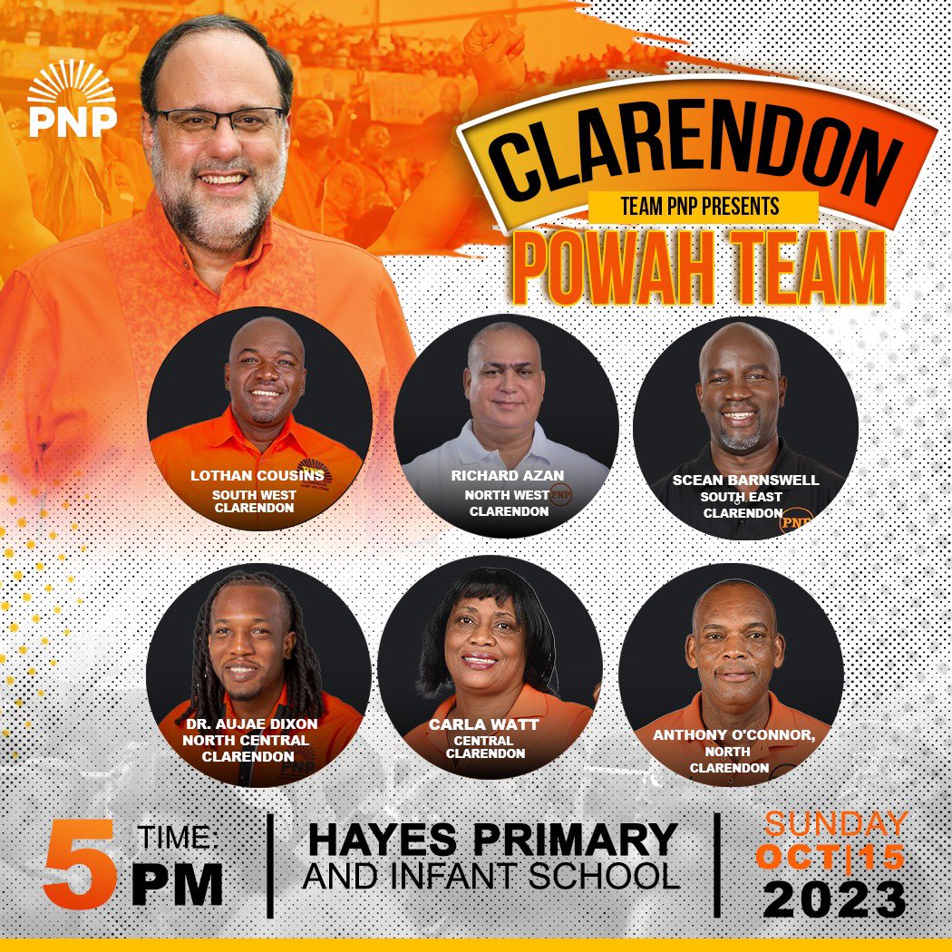 Clarendon, the countdown begins! 🎺

Join us on Sunday, October 15, 2023, at Hayes Primary &amp; Infant School for the Presentation of Candidates for Clarendon. 

#Timecomenow 👊🏾